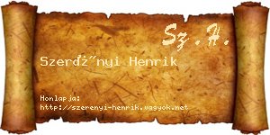 Szerényi Henrik névjegykártya