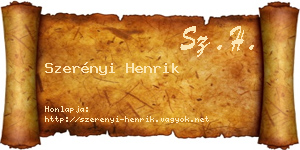 Szerényi Henrik névjegykártya