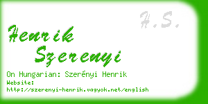 henrik szerenyi business card